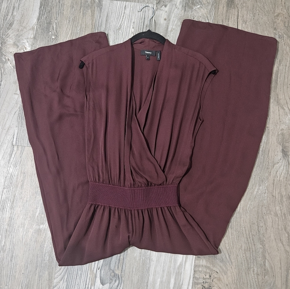 Theory wide leg jumpsuit size P silk